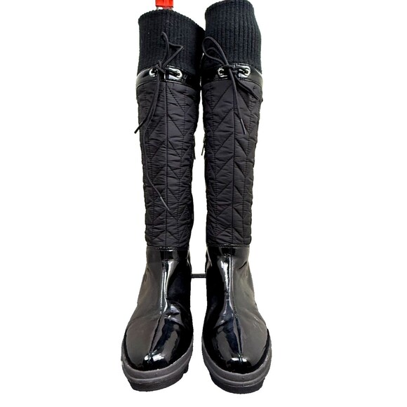Rockport Waterproof Black 7.5 HydroShield Lug Snow Boots Fleece Lined Quilt Zip - Picture 2 of 9